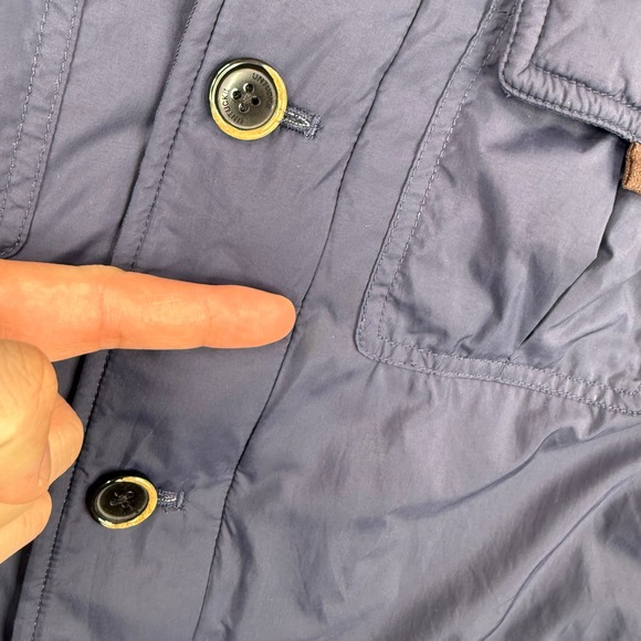 UNTUCKit Jacket Mens Medium Navy Blue Quilted Lined Nylon Full Zip Button Coat - Picture 4 of 13